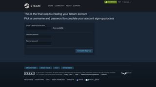 
                            2. Create an Account - Steam