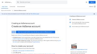 
                            8. Create an AdSense account - AdSense Help - Google Support