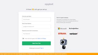 
                            5. Create an Appbot Account - Appbot