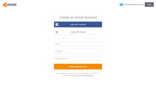 
                            5. Create an Avast Account