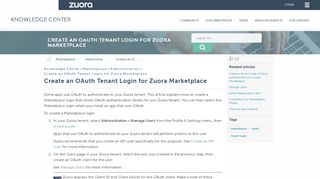 
                            3. Create an OAuth Login in Zuora Connect - Zuora