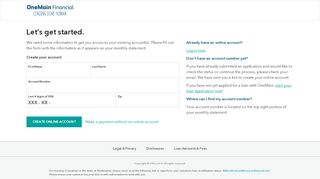 
                            4. Create an Online Account - OneMain Financial