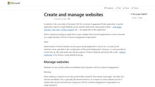 
                            1. Create and manage websites in Dynamics 365 for Customer ...
