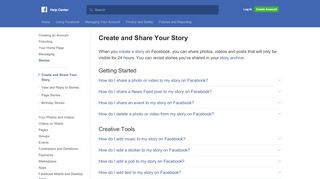 
                            5. Create and Share Your Story | Facebook Help Center | Facebook
