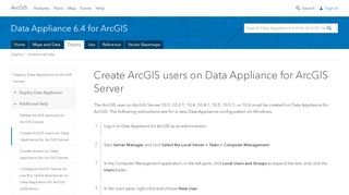 
                            3. Create ArcGIS users on Data Appliance for ArcGIS Server—Data ...