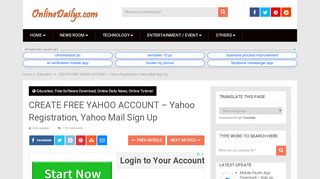 
                            5. CREATE FREE YAHOO ACCOUNT - Yahoo Registration, Yahoo Mail ...