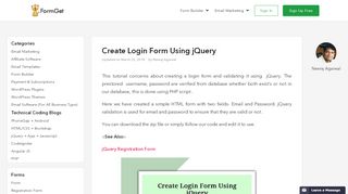 
                            3. Create Login Form Using jQuery | FormGet