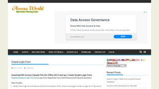 
                            6. Create Login Form using VBA and Macro - iAccessWorld.com