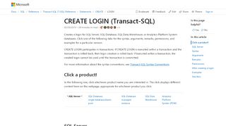 
                            6. CREATE LOGIN (Transact-SQL) - SQL Server | Microsoft Docs