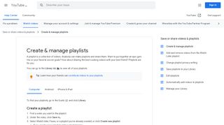 
                            4. Create & manage playlists - Computer - YouTube Help
