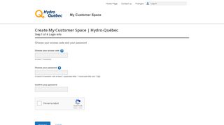 
                            7. Create My Customer Space | Hydro-Québec