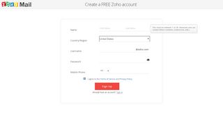 
                            2. Create New Account - Zoho Office Suite