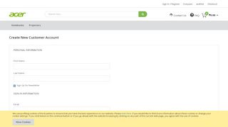 
                            7. Create New Customer Account | Acer
