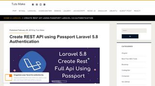 
                            8. Create REST API using Passport Laravel 5.8 Authentication - Tuts Make