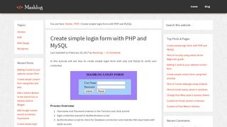 
                            9. Create simple login form with PHP and MySQL - MashLog