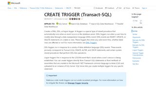 
                            8. CREATE TRIGGER (Transact-SQL) - SQL Server | Microsoft Docs