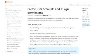 
                            2. Create user accounts and set permissions - Partner Center | Microsoft ...