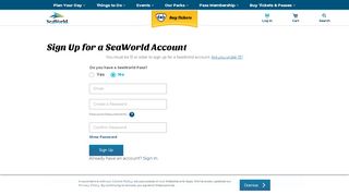 
                            1. Create Your Account | SeaWorld San Diego