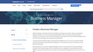 
                            3. Create Your Business Manager | Facebook Ads Help Center