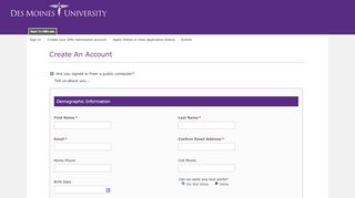 
                            2. Create your DMU Admissions account