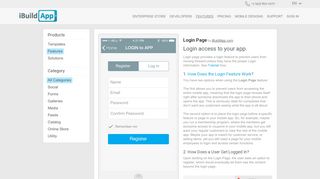 
                            2. Create your own mobile app - Login Page - iBuildApp