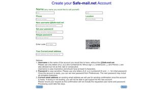 
                            6. Create your Safe-mail.net Account