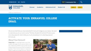 
                            5. Create Your Student Account - Emmanuel College