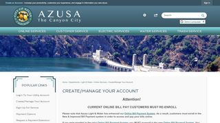 
                            7. Create/Manage Your Account | Azusa, CA - …