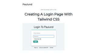 
                            9. Creating A Login Page With Tailwind CSS - Paulund