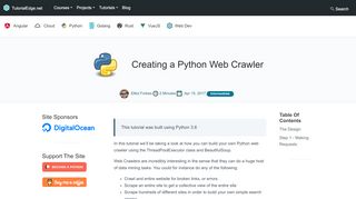 
                            8. Creating a Python Web Crawler | TutorialEdge.net