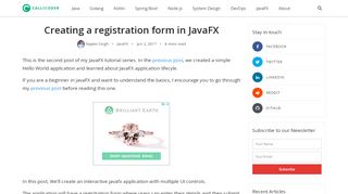
                            11. Creating a registration form in JavaFX | CalliCoder