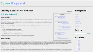 
                            7. Creating a RESTful API with PHP - Corey Maynard