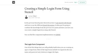 
                            2. Creating a Simple Login Form Using Stencil - Gil Fink - Medium