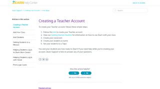 
                            3. Creating a Teacher Account – Zearn Support