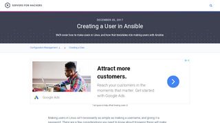 
                            5. Creating a User in Ansible | Servers for Hackers