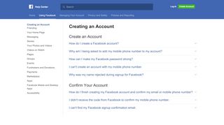
                            2. Creating an Account | Facebook Help Center | Facebook