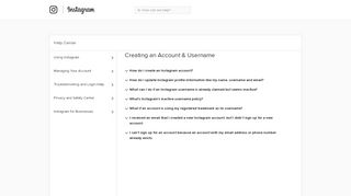 
                            5. Creating an Account & Username | Instagram Help Center