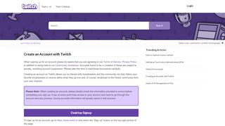 
                            1. Creating an Account with Twitch - help.twitch.tv