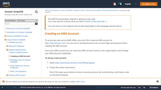 
                            7. Creating an AWS Account - Amazon SimpleDB