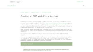 
                            3. Creating an EMS Web-Portal Account – ecobee Support