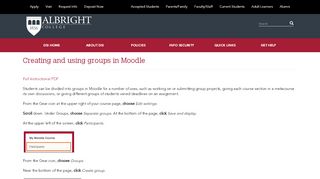 
                            8. Creating and using groups in Moodle | Albright College