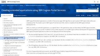 
                            8. Creating extended applications using IBM Cognos Portal Services