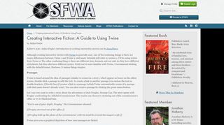 
                            9. Creating Interactive Fiction: A Guide to Using Twine - SFWA