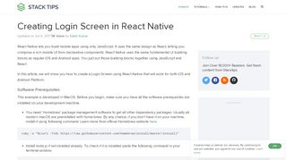 
                            7. Creating Login Screen in React Native | Stacktips