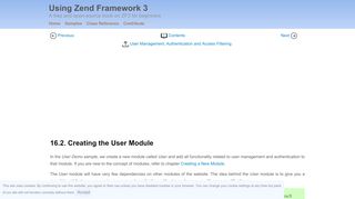 
                            2. Creating the User Module – Using Zend Framework 3
