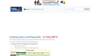 
                            10. Creating Users and Passwords - in Tally.ERP 9
