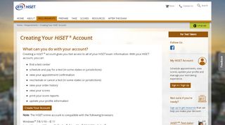 
                            8. Creating Your HiSET Account (For Test Takers)