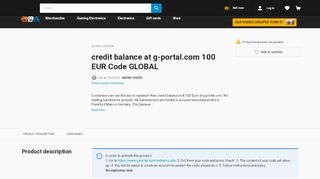 
                            10. credit balance at g-portal.com 100 EUR Code GLOBAL - G2A.COM