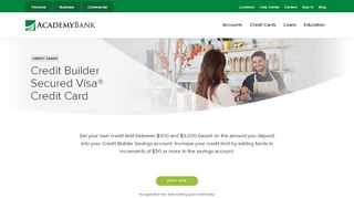 
                            6. Credit Builder Secured Visa® Credit Card | Academy Bank