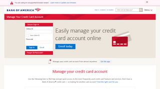 
                            4. Credit Card Account Management with Bank of America
